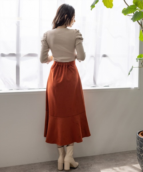 clear（クリア）の「フェイクスエードマーメイドスカート（スカート・レディース・ブラック/ブルー/グリーン/マスタード/テラコッタ/イエロー系その他・F）」の11枚目の写真