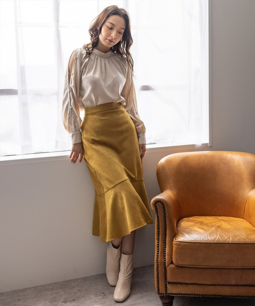 clear（クリア）の「フェイクスエードマーメイドスカート（スカート・レディース・ブラック/ブルー/グリーン/マスタード/テラコッタ/イエロー系その他・F）」の15枚目の写真