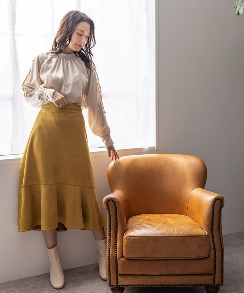 clear（クリア）の「フェイクスエードマーメイドスカート（スカート・レディース・ブラック/ブルー/グリーン/マスタード/テラコッタ/イエロー系その他・F）」の16枚目の写真