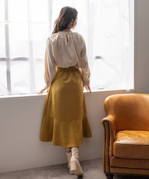 clear（クリア）の「フェイクスエードマーメイドスカート（スカート・レディース・ブラック/ブルー/グリーン/マスタード/テラコッタ/イエロー系その他・F）」の18枚目の写真