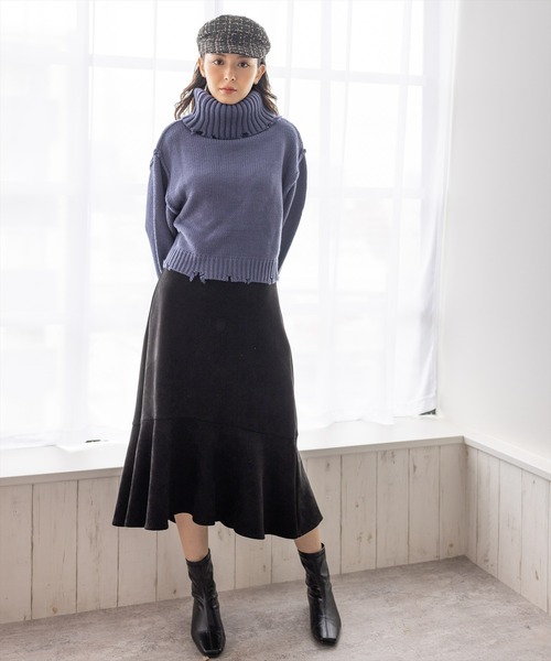 clear（クリア）の「フェイクスエードマーメイドスカート（スカート・レディース・ブラック/ブルー/グリーン/マスタード/テラコッタ/イエロー系その他・F）」の22枚目の写真