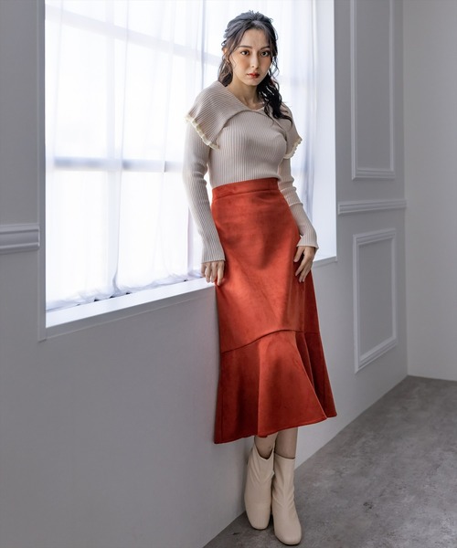 clear（クリア）の「フェイクスエードマーメイドスカート（スカート・レディース・ブラック/ブルー/グリーン/マスタード/テラコッタ/イエロー系その他・F）」の13枚目の写真