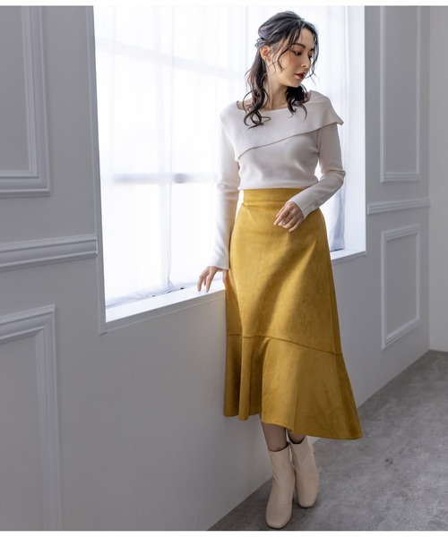 clear（クリア）の「フェイクスエードマーメイドスカート（スカート・レディース・ブラック/ブルー/グリーン/マスタード/テラコッタ/イエロー系その他・F）」の20枚目の写真