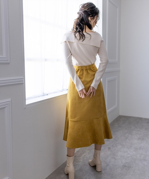clear（クリア）の「フェイクスエードマーメイドスカート（スカート・レディース・ブラック/ブルー/グリーン/マスタード/テラコッタ/イエロー系その他・F）」の21枚目の写真