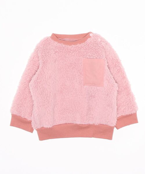 BIG FIELD（ビッグフィールド）の「ボアフリースクルーネックスウェット（80～150cm）（スウェット・キッズ・ブラウン/アイボリー/カーキ/ピンク・100/120/130/95/140/110/90/150/80）」の4枚目の写真
