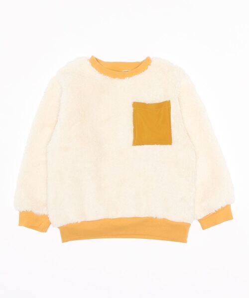 BIG FIELD（ビッグフィールド）の「ボアフリースクルーネックスウェット（80～150cm）（スウェット・キッズ・ブラウン/アイボリー/カーキ/ピンク・100/120/130/95/140/110/90/150/80）」の2枚目の写真