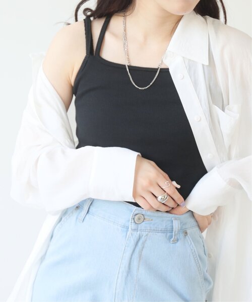 RAY CASSIN(レイカズン)の「前後2wayリブキャミ(キャミソール・レディース・ブラック/ブラウン/オフホワイト/ベージュ・FREE)」の3枚目の写真