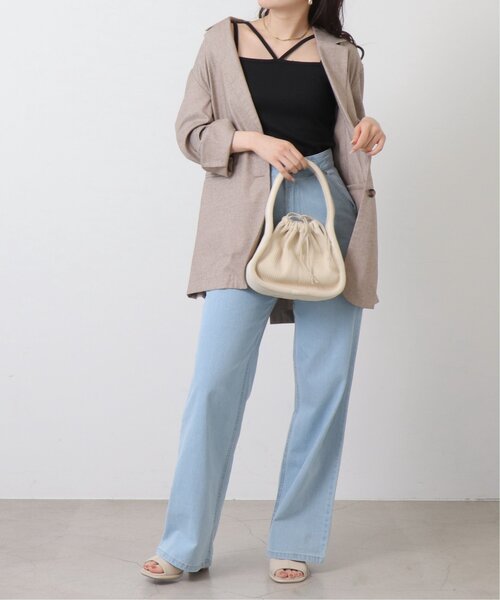 RAY CASSIN(レイカズン)の「前後2wayリブキャミ(キャミソール・レディース・ブラック/ブラウン/オフホワイト/ベージュ・FREE)」の9枚目の写真