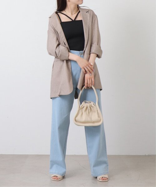 RAY CASSIN(レイカズン)の「前後2wayリブキャミ(キャミソール・レディース・ブラック/ブラウン/オフホワイト/ベージュ・FREE)」の12枚目の写真