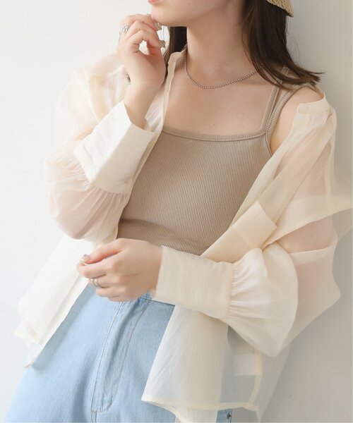 RAY CASSIN(レイカズン)の「前後2wayリブキャミ(キャミソール・レディース・ブラック/ブラウン/オフホワイト/ベージュ・FREE)」の21枚目の写真