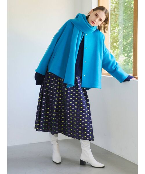 ELENDEEK（エレンディーク）の「Wストール（ストール/ショール・レディース・ブルー/ベージュ/ブラック・FREE）」の6枚目の写真