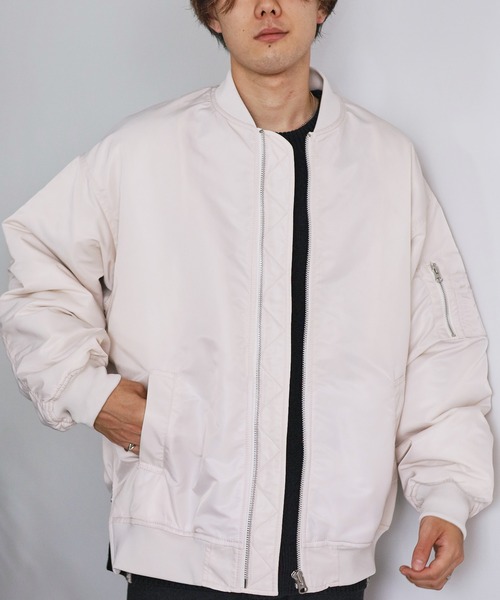 RAGEBLUE（レイジブルー）の「【SORONA(R)】サイドZIPビッグMA-1（ブルゾン・メンズ・ホワイト/ブラック/カーキ・MEDIUM/LARGE/X-LARGE）」の14枚目の写真