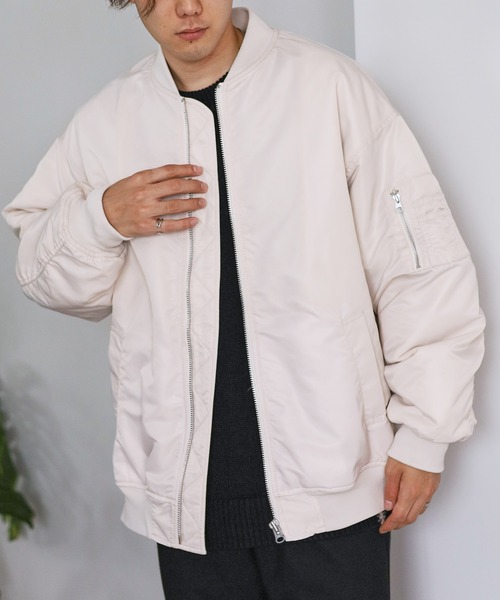 RAGEBLUE（レイジブルー）の「【SORONA(R)】サイドZIPビッグMA-1（ブルゾン・メンズ・ホワイト/ブラック/カーキ・MEDIUM/LARGE/X-LARGE）」の13枚目の写真