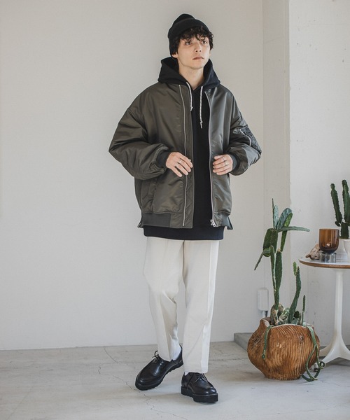 RAGEBLUE（レイジブルー）の「【SORONA(R)】サイドZIPビッグMA-1（ブルゾン・メンズ・ホワイト/ブラック/カーキ・MEDIUM/LARGE/X-LARGE）」の6枚目の写真