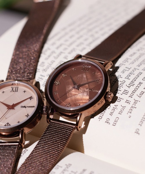Daily russet（デイリー ラシット）の「【腕時計】クラッシュメッシュウォッチ（アナログ腕時計・レディース・ピンク/シルバー/ブラウン系その他/ブラウン系その他2・FREE）」の2枚目の写真