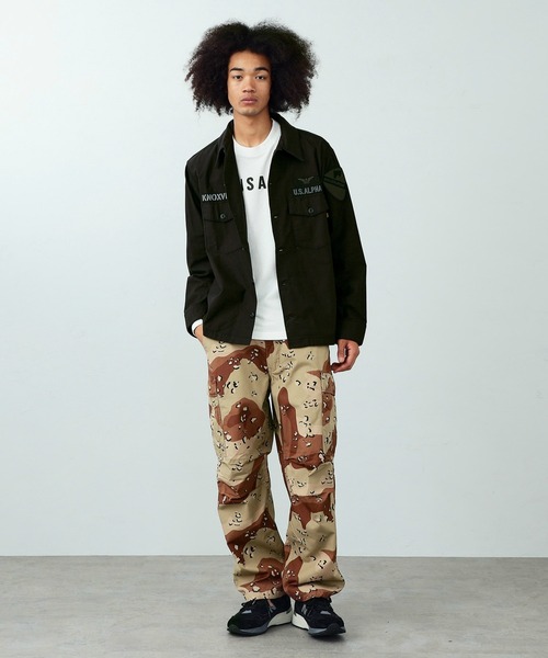 Alpha Industries（アルファインダストリーズ）の「パッチドミリタリーシャツジャケット（シャツ/ブラウス・メンズ・ブラック/グリーン・MEDIUM/LARGE/X-LARGE）」の12枚目の写真