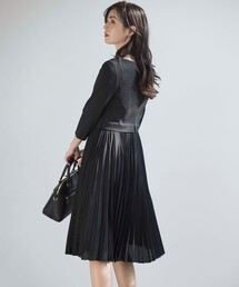 【KUMIKYOKU NAVY】ジャージーコンビプリーツ ワンピース