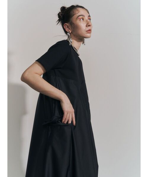 美品　UN3D.　アンスリード　ドローストリングバルーンワンピース　38 ドローストリングバルーンワンピースを使った人気ファッション