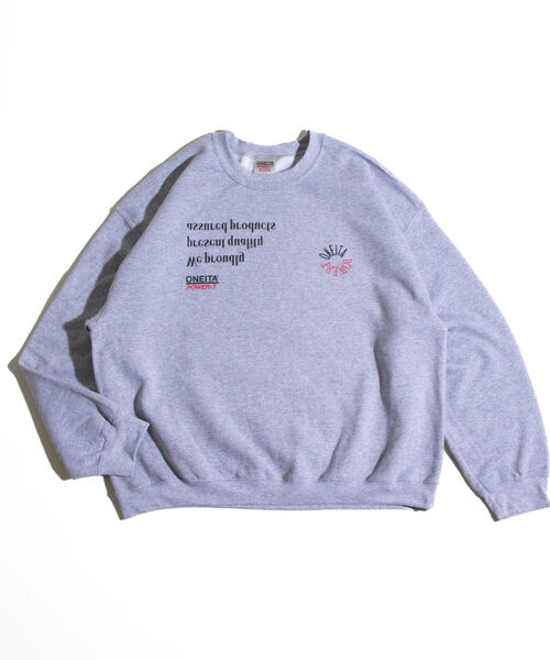 GLOSTER(グロスター)の「【ONEITA×GLOSTER】ワイド&ショート クルーネック ロゴスウェット 裏起毛(スウェット・メンズ・グレー/オフホワイト/ブラック・M/L)」の3枚目の写真