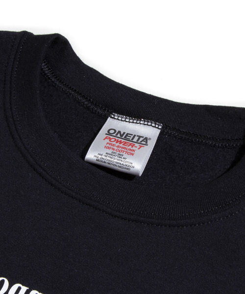 GLOSTER(グロスター)の「【ONEITA×GLOSTER】ワイド&ショート クルーネック ロゴスウェット 裏起毛(スウェット・メンズ・グレー/オフホワイト/ブラック・M/L)」の4枚目の写真