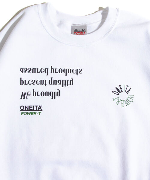 GLOSTER(グロスター)の「【ONEITA×GLOSTER】ワイド&ショート クルーネック ロゴスウェット 裏起毛(スウェット・メンズ・グレー/オフホワイト/ブラック・M/L)」の8枚目の写真