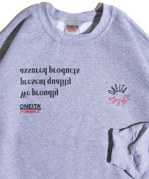 GLOSTER(グロスター)の「【ONEITA×GLOSTER】ワイド&ショート クルーネック ロゴスウェット 裏起毛(スウェット・メンズ・グレー/オフホワイト/ブラック・M/L)」の9枚目の写真