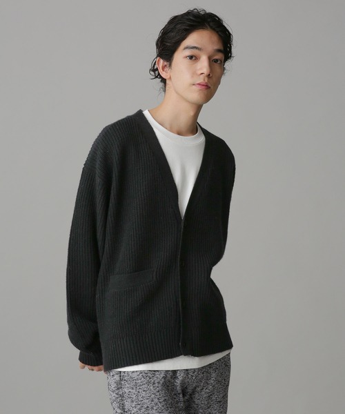 nano・universe ニットカーディガン 黒 S NANO universe（ナノユニバース）の「ラメシャギーニットカーディガン