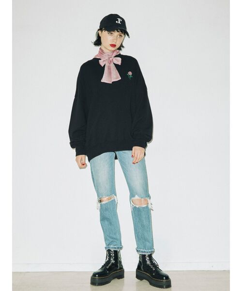 jouetie(ジュエティ)の「バックBIGロゴローズプルオーバー(Tシャツ/カットソー・レディース・パープル/ブルー/グレー/ブラック・MEDIUM)」の10枚目の写真