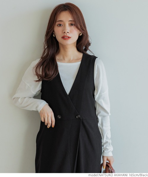 coca(coca)(コカ)の「ウールタッチカルゼオールインワン(つなぎ/オールインワン・レディース・ブラック・ONE SIZE)」の7枚目の写真