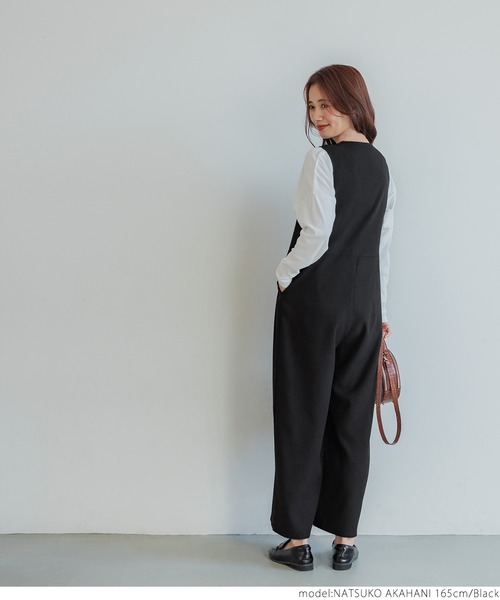 coca(coca)(コカ)の「ウールタッチカルゼオールインワン(つなぎ/オールインワン・レディース・ブラック・ONE SIZE)」の8枚目の写真