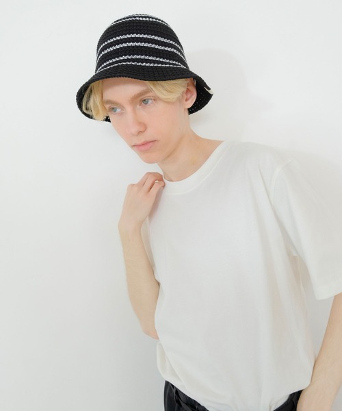 FRUIT OF THE LOOM(フルーツオブザルーム)の「【FRUIT OF THE LOOM】LINE KNIT BUCKET HAT/バケットハット(ハット・メンズ・アイボリー/ブラウン/ブラック/ベージュ/グレー・FREE)」の11枚目の写真