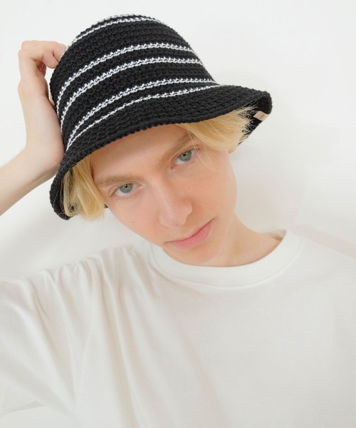 FRUIT OF THE LOOM(フルーツオブザルーム)の「【FRUIT OF THE LOOM】LINE KNIT BUCKET HAT/バケットハット(ハット・メンズ・アイボリー/ブラウン/ブラック/ベージュ/グレー・FREE)」の13枚目の写真