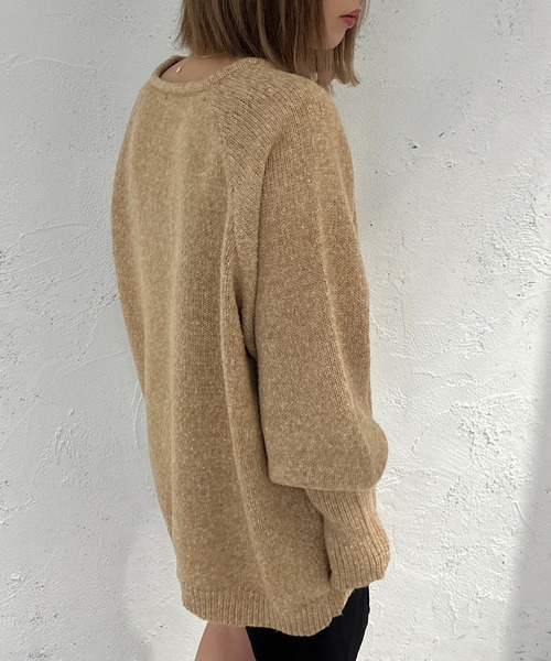 apres jour mignon(アプレジュールミニョン)の「Vネックチュニックニット【ZOZOTOWN限定アイテム】(ニット/セーター・レディース・ベージュ/ピンク系その他/グリーン・X-LARGE/フリー)」の7枚目の写真