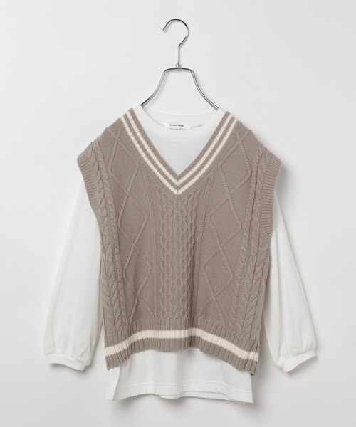 GLOBAL WORK（グローバルワーク）の「ニットベストセットプルオーバー