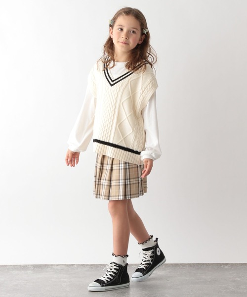GLOBAL WORK（グローバルワーク）の「ニットベストセットプルオーバー/162617（ニット/セーター・キッズ・ライトグリーン/ベージュ系その他/ベージュ系その他2/オフホワイト/スカイブルー・150cm/110cm/120cm/140cm/130cm/100cm/160cm）」の8枚目の写真