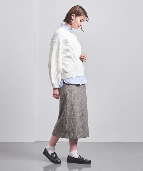 UNITED ARROWS - 【美品】ユナイテッドアローズ リブボリュームスリーブニット オフホワイト UNITED ARROWS（ユナイテッドアローズ）の「＜UNITED ARROWS