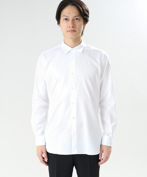 TAKEO KIKUCHI(タケオキクチ)の「◆ミニヘリンボン シャツ(ビジネスシャツ・メンズ・ホワイト・02/03/04)」の13枚目の写真