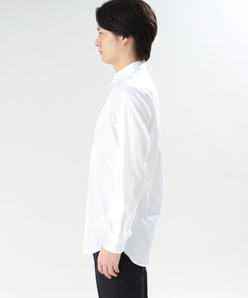 TAKEO KIKUCHI(タケオキクチ)の「◆ミニヘリンボン シャツ(ビジネスシャツ・メンズ・ホワイト・02/03/04)」の2枚目の写真