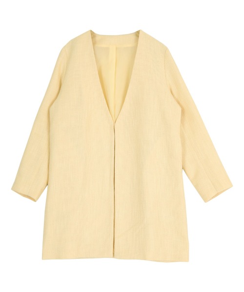 ツイードＶネックノーカラージャケット
