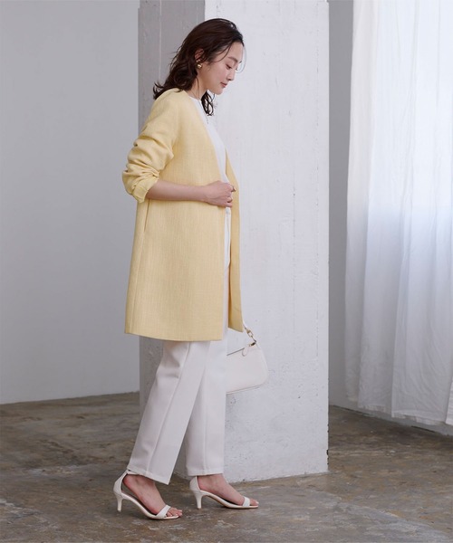 ツイードＶネックノーカラージャケット