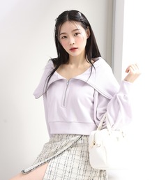 one after another NICE CLAUP | 韓国風スタイリングにおすすめ。ハーフジップスウェット(スウェット)