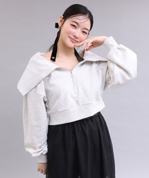 one after another NICE CLAUP | 韓国風スタイリングにおすすめ。ハーフジップスウェット(スウェット)