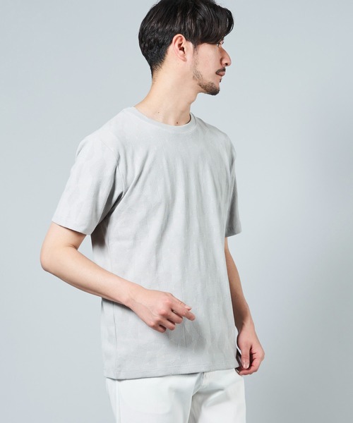 TETE HOMME(テットオム)の「ジグザグジャガードクルーネックTシャツ(Tシャツ/カットソー・メンズ・カーキ/ホワイト/ライトグレー・X-LARGE/XX-LARGE/LARGE/MEDIUM)」の8枚目の写真