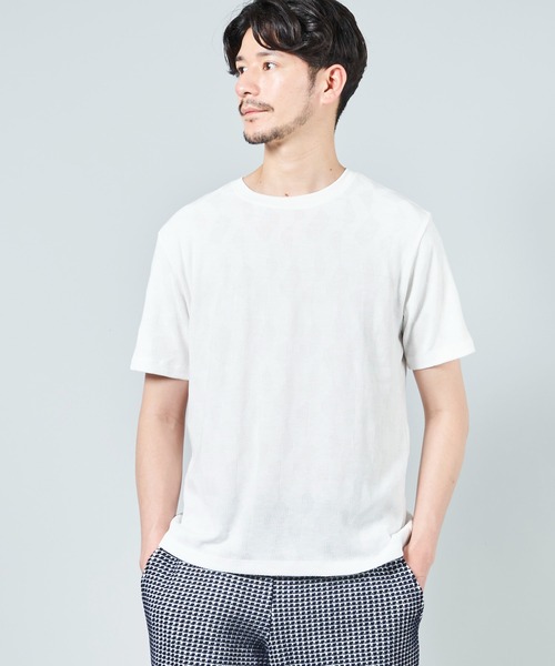 TETE HOMME(テットオム)の「ジグザグジャガードクルーネックTシャツ(Tシャツ/カットソー・メンズ・カーキ/ホワイト/ライトグレー・X-LARGE/XX-LARGE/LARGE/MEDIUM)」の4枚目の写真