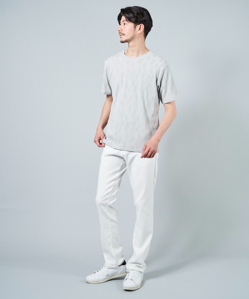 TETE HOMME(テットオム)の「ジグザグジャガードクルーネックTシャツ(Tシャツ/カットソー・メンズ・カーキ/ホワイト/ライトグレー・X-LARGE/XX-LARGE/LARGE/MEDIUM)」の9枚目の写真