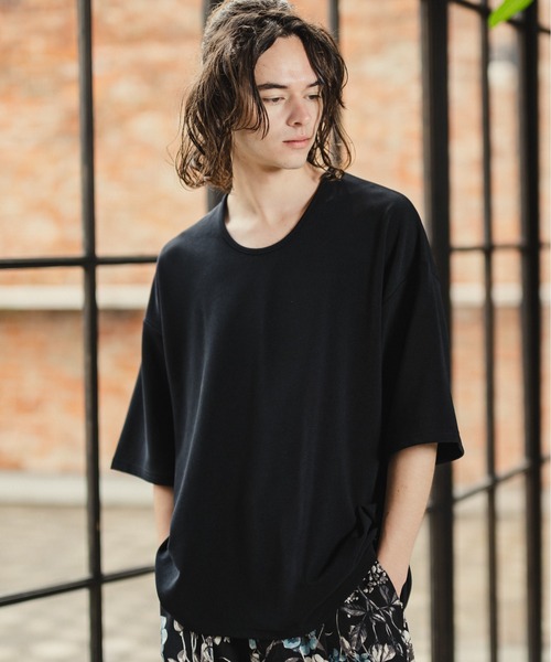 CASPER JOHN(キャスパージョン)の「U-neck loose T-shirts/UネックルーズTシャツ(Tシャツ/カットソー・メンズ・ホワイト/ライトグレー/カーキ/ブラック・SMALL/MEDIUM/LARGE)」の11枚目の写真