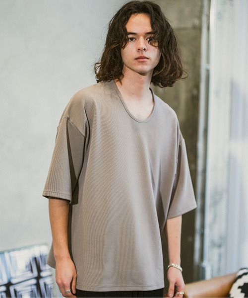 CASPER JOHN(キャスパージョン)の「U-neck loose T-shirts/UネックルーズTシャツ(Tシャツ/カットソー・メンズ・ホワイト/ライトグレー/カーキ/ブラック・SMALL/MEDIUM/LARGE)」の19枚目の写真