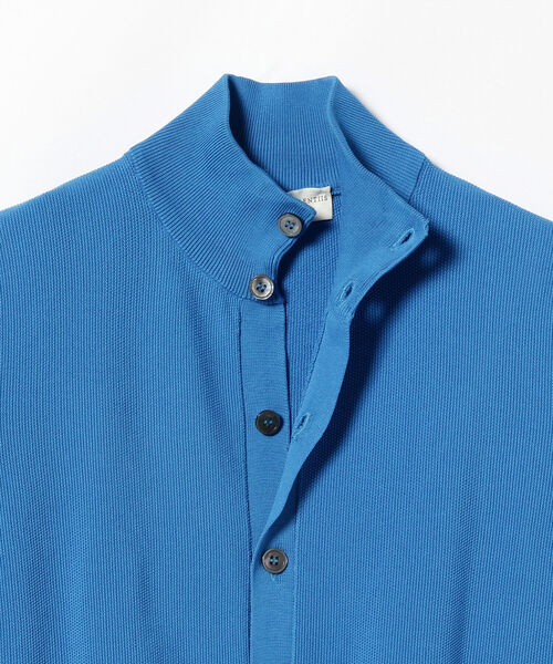 BRILLA per il gusto（ブリッラペルイルグースト）の「FILIPPO DE LAURENTIIS × Brilla per il gusto / 別注 コットン スタンドカラー カーディガン（ニット/セーター・メンズ・ミント/ブルー/ネイビー・48/46/44）」の8枚目の写真