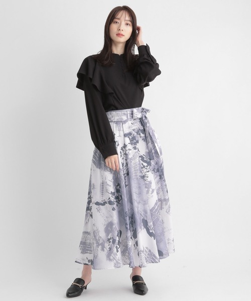 Andemiu（アンデミュウ）の「ラッフルブラウス189597（シャツ/ブラウス・レディース・オレンジ系その他3/アイボリー/ライトグリーン/ブラック・FREE）」の8枚目の写真