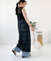 Meli rich | 前後2WAYクロシェレースワンピース（ロングジレ）(ワンピース)